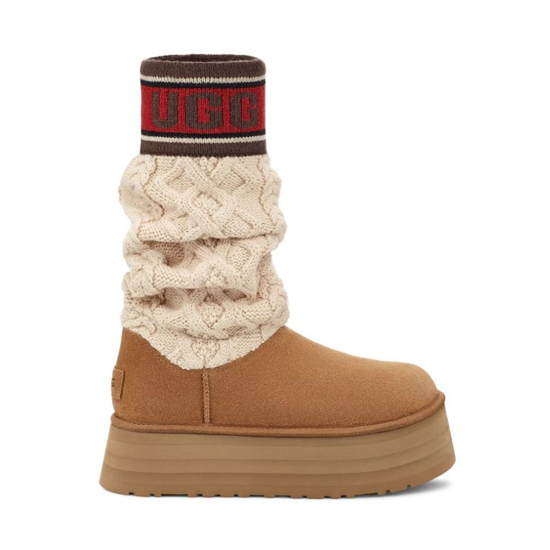 Ugg Classic Sweater Letter Boot 'Chestnut'(Women’s)