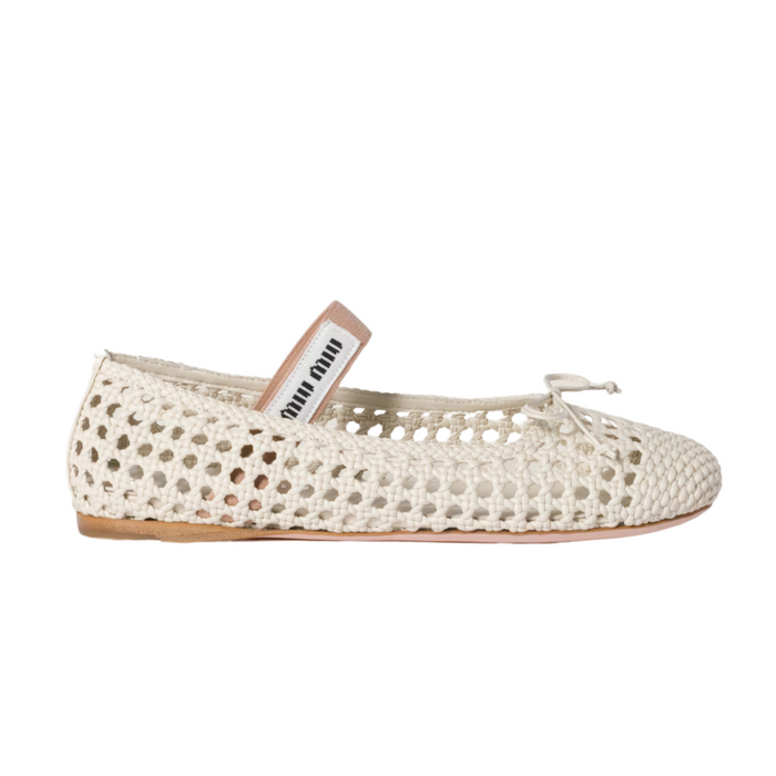Miu Miu Woven 'nappa leather ballerinas' (Women's)